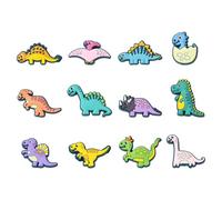 UR URLIFEHALL Lot de 24 perles en silicone motif dinosaure - 12 styles - Perles focales en silicone animal pour stylos à perler, fabrication de bijoux en chaîne de kayak