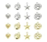 UR URLIFEHALL Lot de 32 breloques en alliage 8 styles en forme de patte de chien, cœur, étoile, pain, breloques pour la fabrication de bijoux, colliers, bracelets, boucles d'oreilles