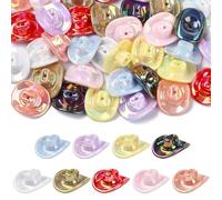 UR URLIFEHALL Lot de 36 perles en acrylique plaqué UV pour fabrication de boucles d'oreilles, colliers, porte-clés, bijoux - 9 couleurs