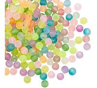 UR URLIFEHALL Lot de 450 perles rondes en verre dépoli transparent de 4 mm pour loisirs créatifs, guirlande, fabrication de bijoux, décoration d'intérieur