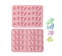 UR URLIFEHALL Moules à gâteau en silicone de qualité alimentaire, série marine, pour chocolat fait maison, vacances, gâteaux, bonbons, gelée, savon, 2 pièces