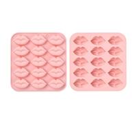 UR URLIFEHALL Moules en silicone pour lèvres, 15 cavités, forme de lèvres pour baiser, moules en chocolat pour décoration de gâteaux, fondant, bonbons, gelée, glaçons, loisirs créatifs, lot de 2