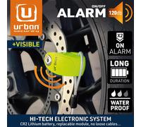 Ur906x5l Bloque Disque Moto Alarme Avec Cable Extension De Sécurité 2m,120db On/Off,Serrure Sécurité,Module Remplaçable,Batterie Longue Durée,Universel Antivol Velo Trotinette Eletrique