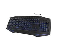 uRage Clavier Gaming Rétroéclairé (Clavier Gamer Silencieux, Rétroéclairage 7 Couleurs, Anti-Ghosting, Win-Lock, AZERTY, Filaire, Repose Poignet, 4 Touches Macro, 12 Touches Fonctions directes) Noir