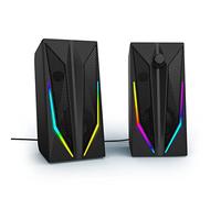 uRage Enceinte PC Gamer LED RVB/RGB Blast-R 200" (Haut Parleur Ordinateur PC, 5W, Système Dynamique d’Enceinte Gaming Lumineux, Alimentation USB, Jack 3.52mm)