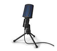 uRage Microphone de jeu 'Stream 100' (longueur de câble 2 mètres, USB, avec pied, 50 Hz - 16 kHz, 2200 Ω) Noir/Bleu