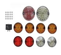 URAGER Lot 10 Feux Antibrouillard Avant Arrière Pour Land Pour Rover Pour Defender Pour Defender90/110 Feux Recul Mise À Niveau LED Lentille Fumée Feux brouillard(Multi-colors lens)