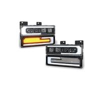 URAGER Phare Assemblage Ensemble De Phares Avec Clignotant DRL Bienvenue Et Feux Position Latéraux Avant LED Pour Chevrolet Pour Silverado 1994 - 1998 Projecteur Principal(Amber Side light)