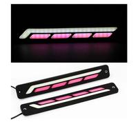 URAGER Phare Assemblage Feu De Jour LED DRL Étanche Feu Antibrouillard Clignotant Flexible Feu Circulation Pour Voiture Couleur Blanc Et Orange Projecteur Principal(Rose)