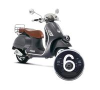 URAGER Phare Avant Phare De Moto LED Séquentiel Dynamique À Faisceau Hi-Lo En Fiber Carbone Pour Vespa Pour GTV 6 Pour Sei Pour Giorni Tricolore Moto Phare