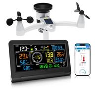 Urageuxy Station Meteo Connectée WiFi, 14-en-1 Station Meteo Sans Fil Avec Pluviometre, Baromètres, Anémomètre/Girouette, UV, Prévision Météo, Température et Humidité - Précision Professionnelle