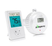 Urageuxy Thermomètre de piscine flottant sans fil, thermomètre intérieur extérieur pour piscine, spa, bains à remous et étangs, blanc