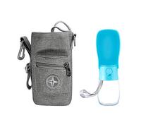 Uranbee Gourde pour Chien, Bouteille d'eau pour Chien Portable 280ML, Bouteille Eau Chien avec Sac de Rangement Multifonction, Distributeur d'eau Gourde pour Chien Chat Animaux Voyage (Vert)