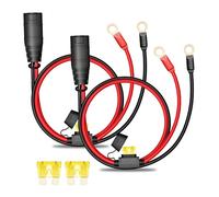 URANT Lot de 2 câbles terminaux à œillets GC002 X-Connect M6, faisceau de câblage de batterie 16 AWG pour accessoires de chargeur de batterie intelligent NOCO Genius (Genius 1/2/5/10), avec fusible 20