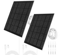 URAQT 2 Pcs Panneau Solaire pour Caméra Eufy, 5W Chargeu Panneau Solaire Caméra Type-C avc Adaptateur Micro USB, Rotation à 360°, Étanchéité IP65 pour Eufycam 3/3C/2/2 Pro/2C/2C Pro/E/E20/E40/L20/L40