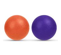 URAQT 2 Pièces Balles de Massage, Balle Lisse Lacrosse, Massage de Trigger Point, Boule Myofasicale, Lacrosse Massages ball pour la relaxation musculaire ultime,Orange Foncé + Violet Foncé