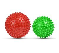 URAQT 2 Pièces Balles de Massage, Balles à Picots, Massage de Trigger Point, Boule Myofasicale, Lacrosse massage ball pour la relaxation musculaire ultime, l'automassage, Vert+ Rouge