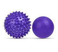 URAQT 2 Pièces Balles de Massage, Massage de Trigger Point, Boule Myofasicale, Boule d'exercice, Balle de Massage pour masser les pieds, dos, épaules, bras, Violet
