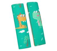 URAQT 2 Pièces Protege Ceinture de Securite Enfant, Protection Ceinture de Sécurité Enfant protege Ceinture Voiture Amovible et Doux（Dinosaure）