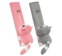 URAQT 2 Pièces Protege Ceinture de Securite Enfant, Protection Ceinture de Sécurité Enfant protege Ceinture Voiture Amovible et Doux（Chaton）