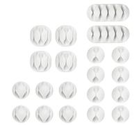 URAQT 20pcs Clips Câble Organisateur Bureau, Support de Câble, Blanc | Cable Clips Support de Câble, Attache-Câble Rangement Cordon de Bureau pour Câbles de Chargeur, Souris, Écouteur, Téléphone