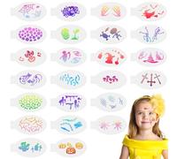 URAQT 24 Pièces Pochoir Maquillage Enfant,Kit de Tatouage Peinture Enfant pour Visage Corps,Pochoirs de Peinture Faciale Réutilisables pour Visage et Corps Halloween Fête de Vacances Cosplay,Halloween