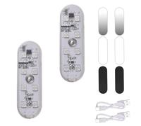 URAQT 2PCS Éclairage Intérieur de Voiture, 8 LEDs Eclairage d'ambiance pour l'intérieur de la Voiture, Tactile Plafonnier Rechargeable USB, 150mA LED Voitures Interieur Sans Fil, Car Accessories