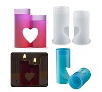 URAQT 2pcs Moule en Silicone pour Bougie Résine d'amour Ronde