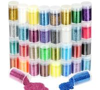 URAQT 32 Couleur Poudre de Paillettes,32 x 8g (324g) Paillettes Loisirs Creatifs,Paillette Maquillage Glitter Fines pour Ongles Nail Art,Maquillage,Corps,les Loisirs Créatifs,Création de Cartes