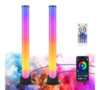 URAQT 360° Smart LED Lampe, 32cm Gradation Intelligente RGB Barres LED, Synchronisation de La Musique, 16 Millions Couleurs/8 Modes Scène/213 Effets d'éclairage, Smart Flow Light Bar pour Fêtes