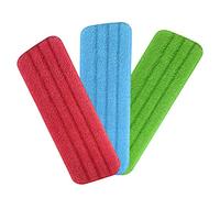 URAQT 3PCS Lingettes Reutilisable, Lingette Wetjet Lingette icrofibre, 30*14.5cm Balai Wetjet Microfibre Lavable, pour Tous Les Types De Sols Lingettes Remplacement (Colorées 3PCS)