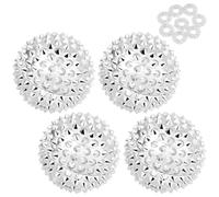 URAQT 4 PCS Balles de Massage Magnétiques avec 8 Anneaux De Massage,Boules D'acupression Magnétique en Pointues, pour Soulagement Trigger Points Myofasciaux Dos Pieds Épaules et Stress,3,2cm(Argent)