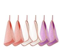 URAQT 6 Pcs Lingette Démaquillante Lavable 20x20 cm, Serviette Visage Réutilisable en Microfibre, Ultra Douce pour le Nettoyage du Visage et des Yeux, Tous Types de Peaux Femmes Hommes, F