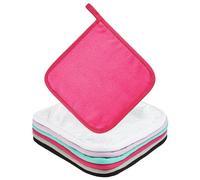 URAQT 6 Pcs Lingette Démaquillante Lavable 20x20 cm, Serviette Visage Réutilisable en Microfibre, Ultra Douce pour le Nettoyage du Visage et des Yeux, Tous Types de Peaux Femmes Hommes