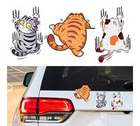 URAQT Autocollants De Chat, 3D Chat Autocollants pour Voiture, Durable Autocollants De Voiture Mignons, pour Voitures, Réfrigérateurs, Ordinateurs Portables, Bagages, Planches à Roulettes, Casques
