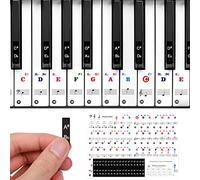 URAQT Autocollants de Clavier de Piano, 88 Touches Amovibles Transparent Autocollants de Piano de, Accessoires de piano pour Claviers 88/61/54/49/37, Idéal pour Enfants et Débutants (Coloré)