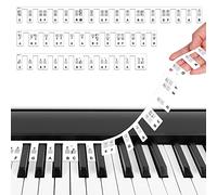 URAQT Autocollants de Clavier de Piano, Gel de silice Réutilisable Autocollants de Piano de, Accessoires Pour pianos de taille standard à 88 touches, Idéal pour Enfants et Débutants (Noir et blanc)
