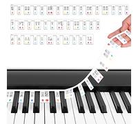 URAQT Autocollants de Clavier de Piano, Gel de silice Réutilisable Autocollants de Piano de, Accessoires Pour pianos de taille standard à 88 touches, Idéal pour Enfants et Débutants (Coloré)
