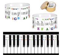 URAQT Autocollants de Clavier de Piano, Indépendant Réutilisable PVC Autocollants de Piano de, Accessoires Pour pianos de taille standard à 88 touches, Idéal pour Enfants et Débutants (Coloré)