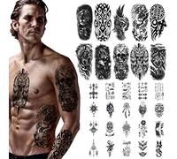 URAQT Autocollants de Tatouages, 10 feuilles de Tatouages d'épaule demi-bras et 20 feuilles Minuscule Faux Tatouage pour hommes ou femmes Résistant Eau et Sueur, Non Toxique