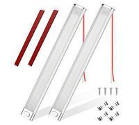 URAQT Barre de Lumière Intérieure à LED, 2PCS 12V 30cm Barre Lumineuse Intérieure 120LED avec Interrupteur on/Off, 1600LM Blanche Barre de Bande Lampe pour Voiture/Camion/Camping-Car/Bateau/Van