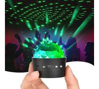 URAQT Boule Disco, 4 Couleurs 360° Rotation Lumière Disco Ball Commande Vocale RGB, USB Lumière DJ pour Soirée, Lumière de Scène Disco Ball, pour Fête/Bar/Club/Anniversaire/DJ/Noël