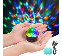 URAQT Boule Disco, Mini Portable Boule Disco, Commande Vocale Soirée Lampe, Boule Stroboscopique DJ avec Effet Miroir et Flash, pour DJ, Club, Maison, Voiture, Bureau, Terrain de Camping(Noir)