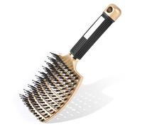 URAQT Brosse Cheveux Démélant, Brosse à Poil de Sanglier, Brosse à Cheveux, Femme bouclés enfants anti frisottis Tous Afro Séchage Longs Epais Fins brosses secs peigne femmes à Séchage Rapide