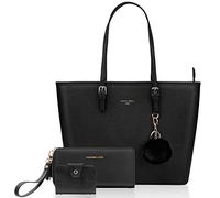 URAQT Cabas Femme, Grand Sac à Main Femme avec portefeuille femme et porte-cartes femmes, Cabas Fourre-Tout Cuir PU, Sac à Main Shopping Femme Grand Format, Shopper Porté Epaule Bandoulière A4