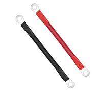 URAQT Câble de Batterie, 2 pcs 15 cm 5AWG 16 m² 12V Onduleur Batterie Câble avec Terminus Anneaux Fil de Cuivre, Câble de Batterie Automatique de Batterie pour Auto Moto Camping-Car Marine Solaire