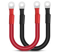 URAQT Câble de Batterie, 2 pcs 30 cm 2AWG 35 m² 12V Onduleur Batterie Câble avec Terminus Anneaux Fil de Cuivre, Câble de Batterie Automatique de Batterie pour Auto Moto Camping-Car Marine Solaire