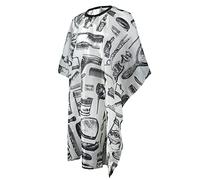 URAQT Cape de Coiffure, Capes de Coiffeur de Salon Pleine Longueur, Robe de Coiffure Professionnelle Cape de Coiffeur en Nylon Imperméable pour Coupe de Cheveux de Salon de Coiffure, Blanc