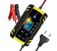 URAQT Chargeur de Batterie Voiture 8A 12V/24V, Mainteneur de Chargeur de Batterie Intelligent avec LCD Tactile Écran Protections Multiples de Réparation pour Camion/AGM/Gel/Wet/SLA