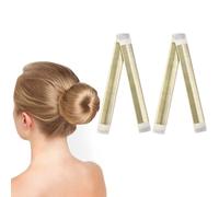URAQT Chignon Magique, 2 Pièces Chignon Bun Maker Set, Accessoires de Coiffure, French Twist Bun Maker pour Filles Femmes(Jaune Crème)